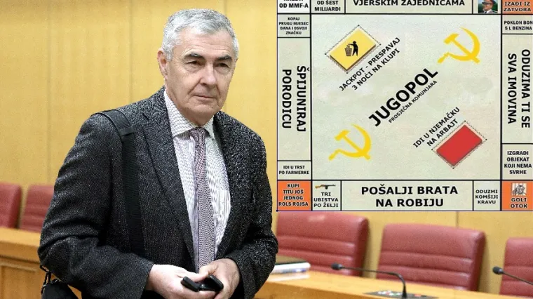 Glasnović u ulozi Svetog Nikole: novinarima i zastupnicima poklonio igru 'Jugopol-prosječna komunjara'