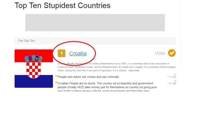 Hrvatska u jednom danu skočila na prvo mjesto 'najglupljih zemalja': 'Te&scaron;ko je reći tko je gluplji, pokvareni političari ili ljudi koji ih uvijek iznova biraju'