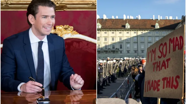 USTRIJA DOBILA NAJMLAĐEG KANCELARA U POVIJESTI: U Beču organizirani prvi prosvjedi: 'Ne želimo nacističke svinje'