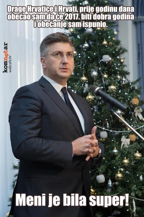 Novogodi&scaron;nja čestitka premijera Plenkovića