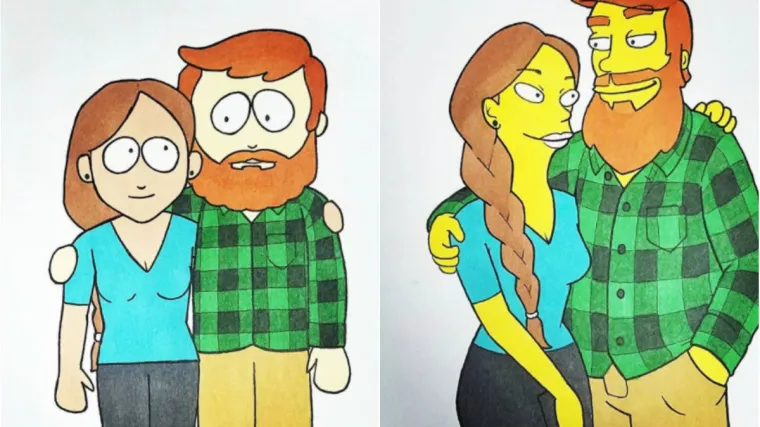 Curi je za Božić poklonio originalne crteže njih dvoje preru&scaron;enih u likove iz popularnih animiranih serija