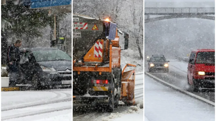 Snijeg zatrpao ceste i zaustavio promet, pu&scaron;e i olujna bura, evo gdje je najgore