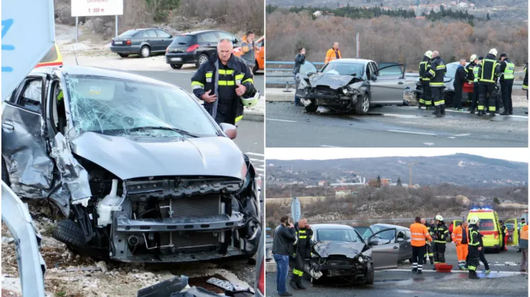 Dva automobila se sudarila kod ulaza na autocestu A1, dvije osobe teško ozlijeđene