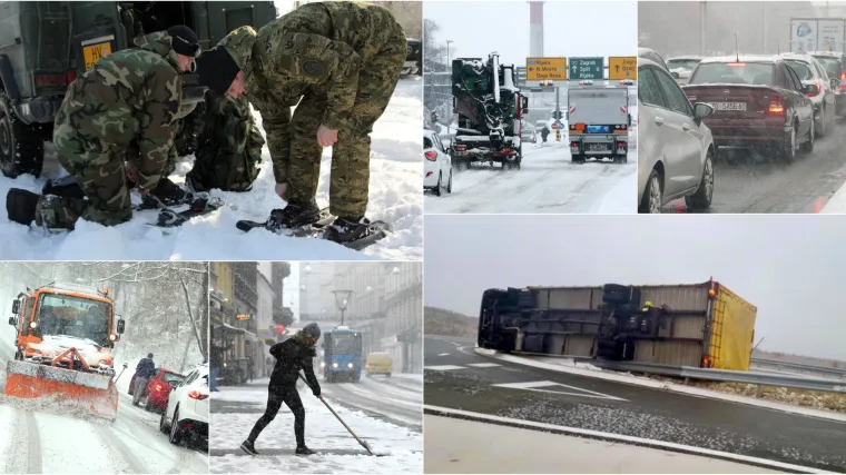 Vojska zbog snijega pomaže u Karlovcu i Vukovaru, bura prevrnula kamion kod Rijeke!