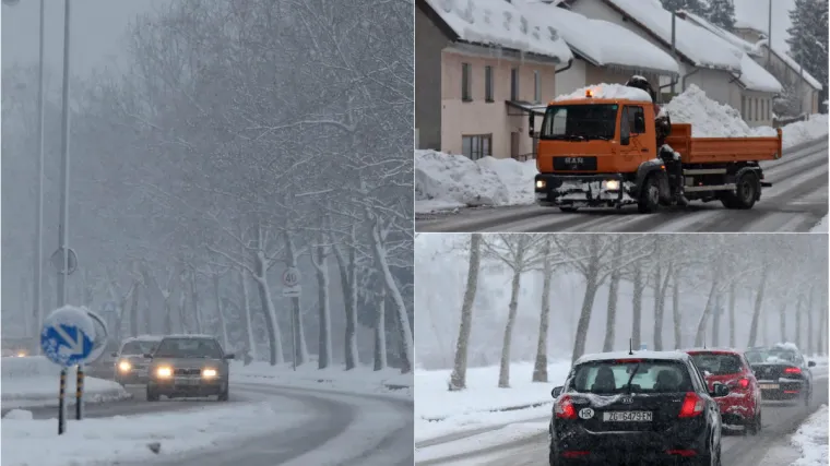 Snijeg padao u Istri i okolici Rijeke, Lika i Gorski kotar zameteni, u Delnicama 136 cm snijega