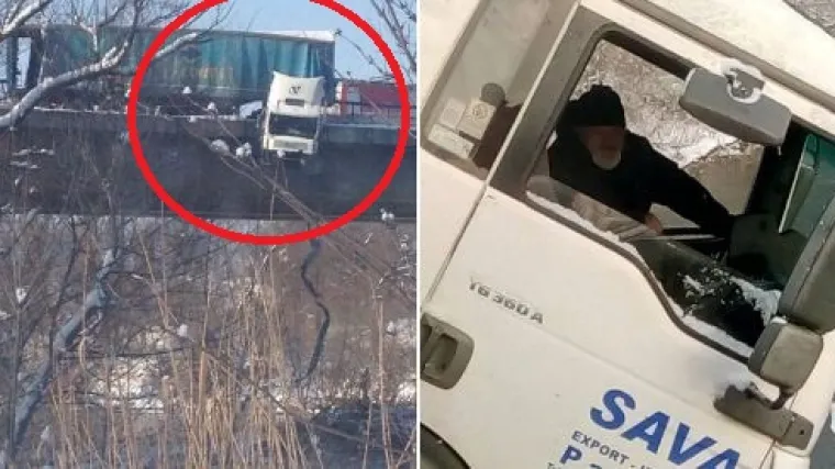 Zamalo velika tragedija u Srbiji: vozač kamiona probio ogradu i dva sata visio iznad rijeke