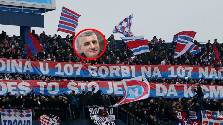 Može on iz Sinja, ali ne može Sinj iz njega: Bulj u snijegu ispred Sabora 'odao počast' Hajduku