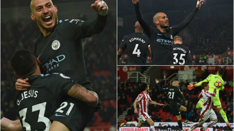 David Silva sru&scaron;io Stoke