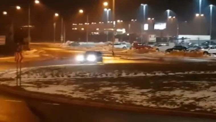 Tip u BMW-u driftao po zagrebačkom rotoru, pogledajte snimku