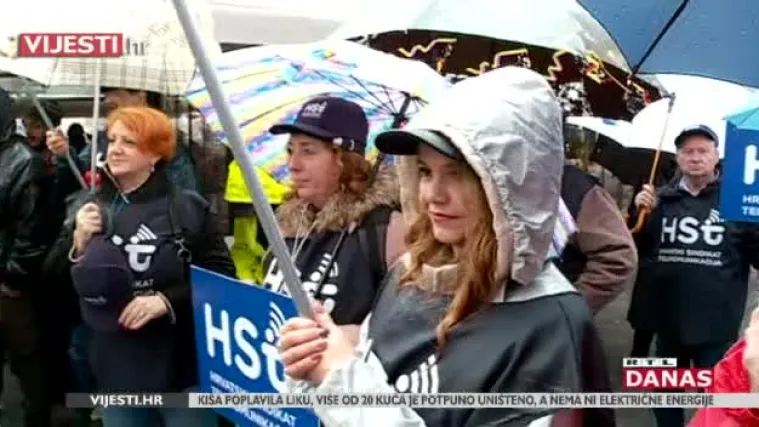 Bili smo na prosvjedu radnika HT-a, pogledajte kako je sve izgledalo i zbog čega su ogorčeni