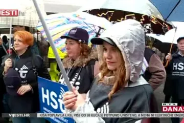Bili smo na prosvjedu radnika HT-a, pogledajte kako je sve izgledalo i zbog čega su ogorčeni