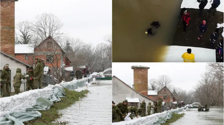 Ronioci uspjeli spriječiti uru&scaron;avanje nasipa, no vodostaj i dalje raste: 'Ne prestajemo raditi dok ne za&scaron;titimo ljude'