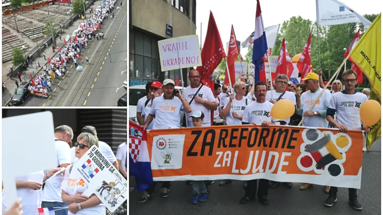 VIDEO Prosvjedna povorka stigla na Maksimir: 'Ići ćemo pred Vladu, a ako nas odbiju idemo na referendum'