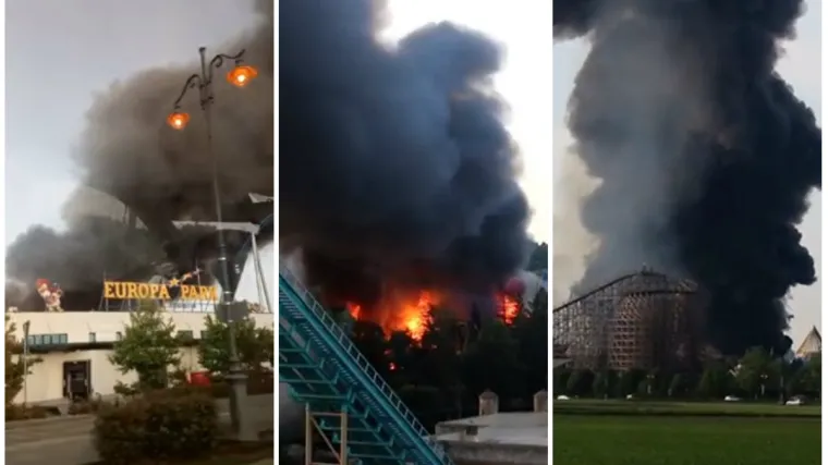 VIDEO Požar u najvećem zabavnom parku u Njemačkoj: posjetitelji evakuirani, vatrogasci se bore s vatrom