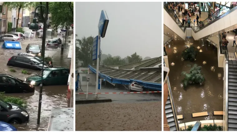 Apokaliptični prizori iz Njemačke: vodena bujica nosila ljude, sru&scaron;en krov sveučili&scaron;ta, poplavljen trgovački centar