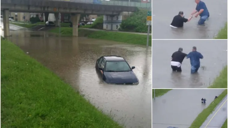 Obilna ki&scaron;a u samo nekoliko minuta potopila Karlovac, ljude spa&scaron;avali iz vode, poplavljeni podrumi, ceste...