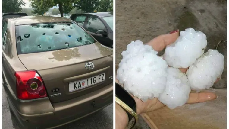 FOTO, VIDEO Veliko nevrijeme: Tuča veličine teniske loptice porazbijala aute!