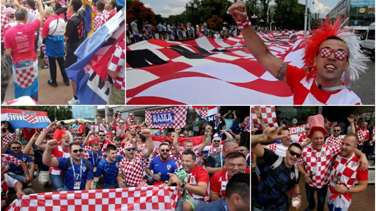 Navijačka ludnica u režiji Hrvata: U Kalinjingradu razvili najveću zastavu, pjesma ne prestaje