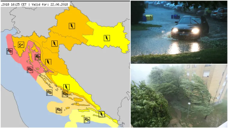 Već noćas će munjevito nevrijeme zahvatiti veći dio Hrvatske, dolaze nam obilne ki&scaron;e i olujni vjetrovi