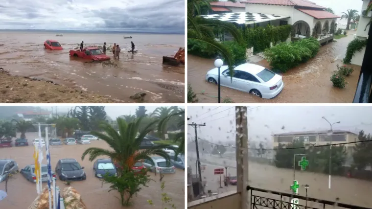 Olujno nevrijeme u Grčkoj: Poplavljene kuće i ceste, auti zavr&scaron;ili u moru