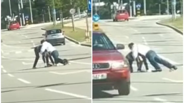 Dvojica se mlatila nasred ceste, automobili ih samo mirno zaobilazili