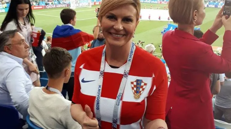 Predsjednica žestoko bodri Vatrene na tribinama u Rusiji