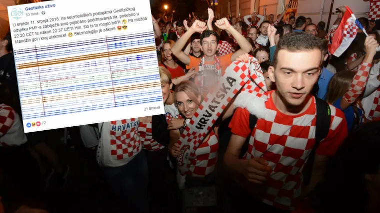 FOTO Zabilježili smo pojačano podrhtavanje tla, što bi to moglo biti? Pa možda Mandžin gol i kraj utakmice!
