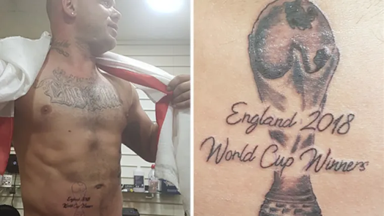 Molimo vas minutu &scaron;utnje za navijača koji je istetovirao 'Engleska, svjetski prvak 2018.'
