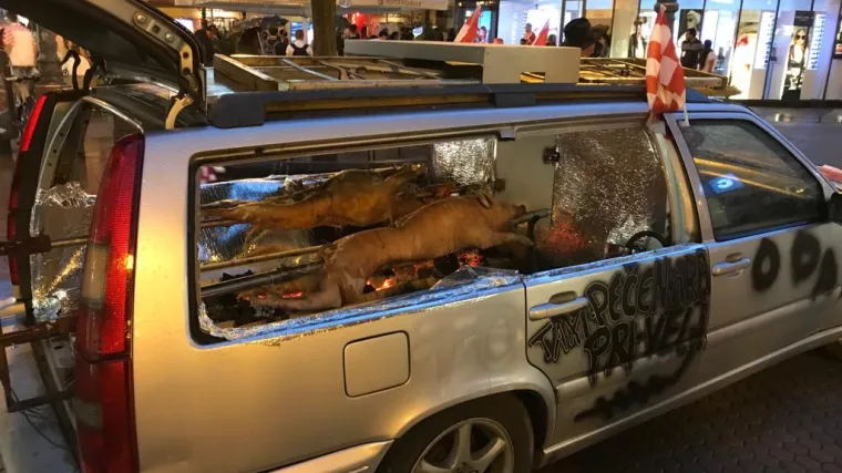 I ispred hotela Dubrovnik okretali odojka, maestralno zaobi&scaron;li zakon