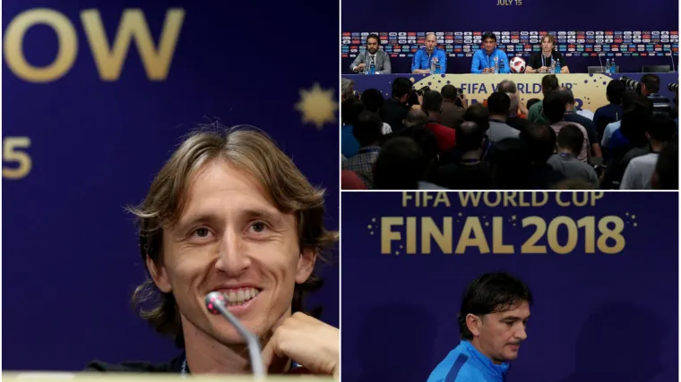 Izbornik Zlatko Dalić i Luka Modrić iza&scaron;li pred brojne novinare; prvo pitanje iznenadilo kapetana