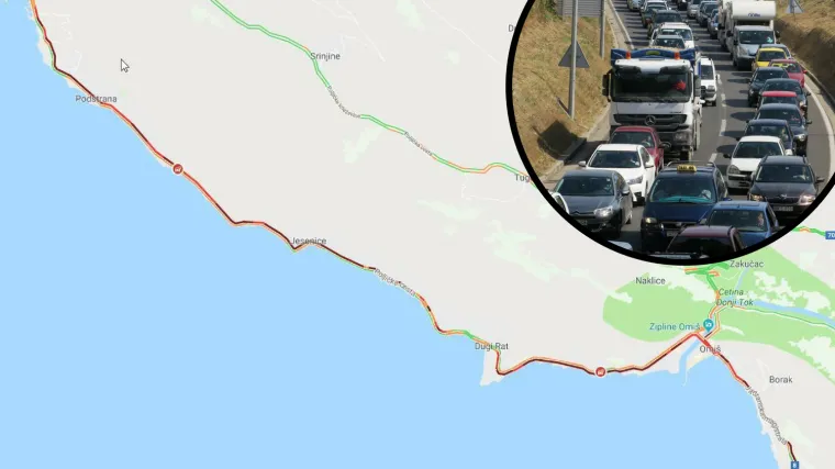 Nesnosne gužve u Dalmaciji: U jednom trenutku kolona je bila dugačka 30 km