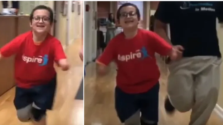 VIDEO Život mu nije dao &scaron;ansu da hoda: Pogledajte najljep&scaron;i osmijeh dječaka (9) koji je prvi put potrčao