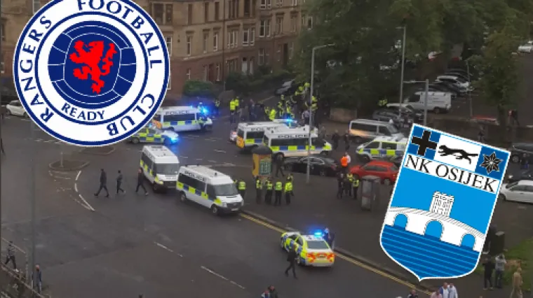 VIDEO Navijači Osijeka i Rangersa se krvavo potukli uoči utakmice: Dvojica Osječana izbodena