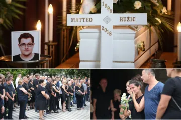 FOTO Tuga i bol u Zaprešiću: Obitelj i prijatelji ispratili Mattea Ružića na posljednji počinak