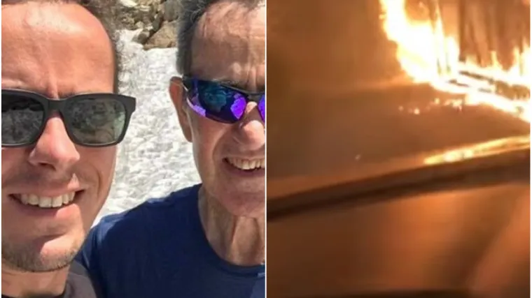 Mobitelom snimili užasavajući bijeg automobilom iz grotla požara