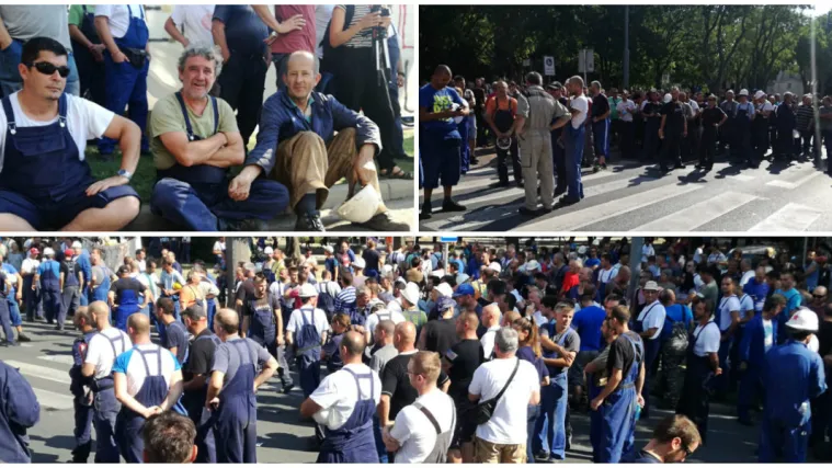 Radnici Uljanika na ulicama: 'Ostajemo u &scaron;trajku, Vlada mora odlučiti želi li brodogradnju ili ne'