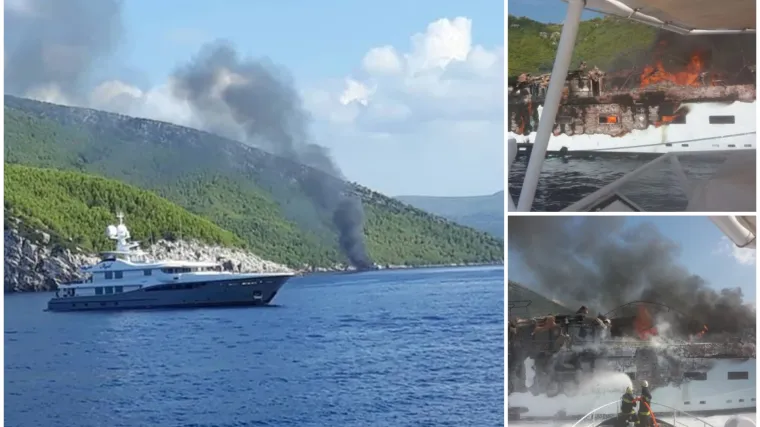 Tri vatrogasca ozlijeđena u ga&scaron;enju jahte: 'Ulažemo veliki napor, borimo se, ali je te&scaron;ko'