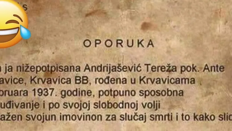 Susjedu ostavlja postelju jer ju je na njoj 'dobro upirao': Bizarna oporuka Makaranke iz 1986.