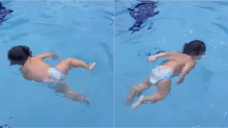 Jednogodi&scaron;nja beba skočila u bazen i pokazala svoje umijeće plivanja: Naravno, javila se hrpa du&scaron;ebrižnika...