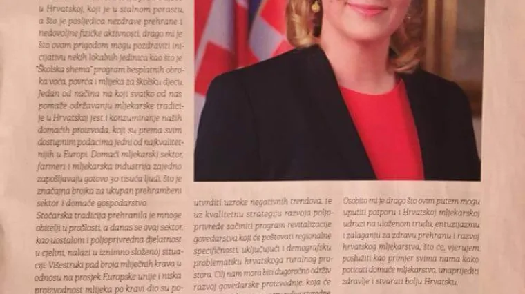 'Mlijeko i ja': Nakon epizode s jogurtom, Predsjednica osvanula i u mljekarskoj reviji