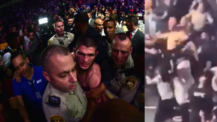 Khabib izgubio kontrolu nakon pobjede, preskočio kavez i izazvao masovnu tučnjavu