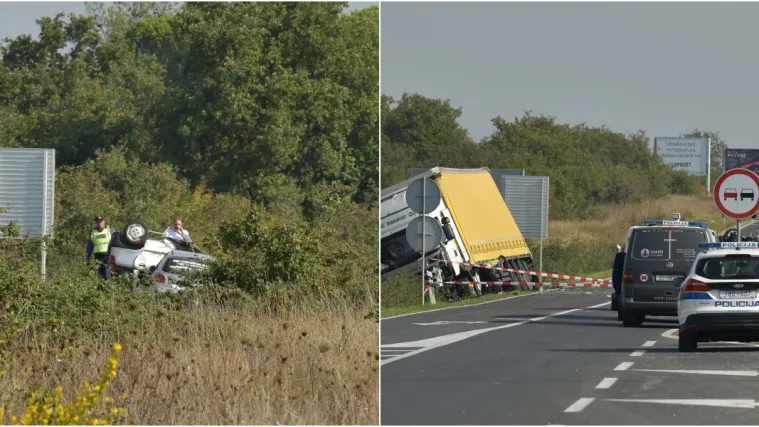 U te&scaron;koj prometnoj nesreći sudarili se &scaron;leper i dva automobila: Pre&scaron;ao u suprotni trak i poginuo