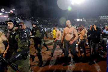 Počeo je divljati još u autu; nakon udara prvog auta puzao je preko ceste, a onda je naletio drugi