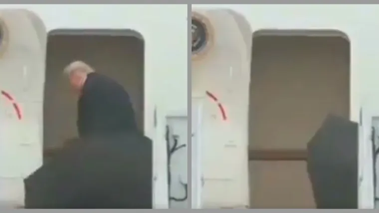 Ekipa se ne prestaje sprdati s Trumpom - ovog puta nije znao sklopiti ki&scaron;obran, pa ga je bacio pred avion