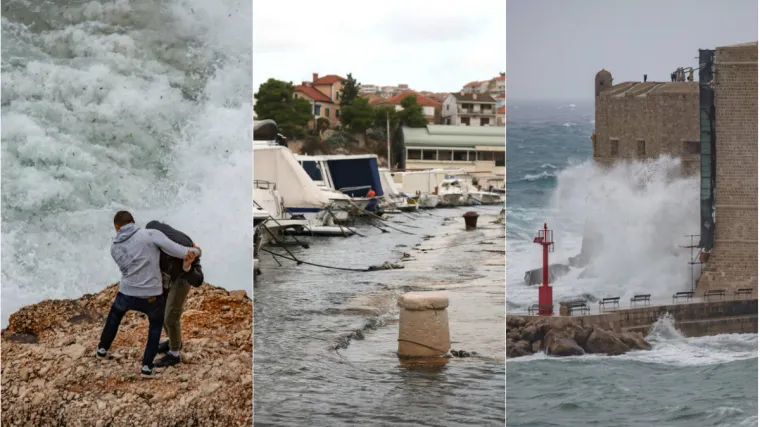 Uključen crveni alarm - olujno jugo čupa drveće, more poplavilo obalu