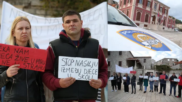 Roditelji prosvjedovali ispred O&Scaron; Puči&scaron;ća, otac pretučenog dječaka: 'Moj sin možda krene u drugu &scaron;kolu'