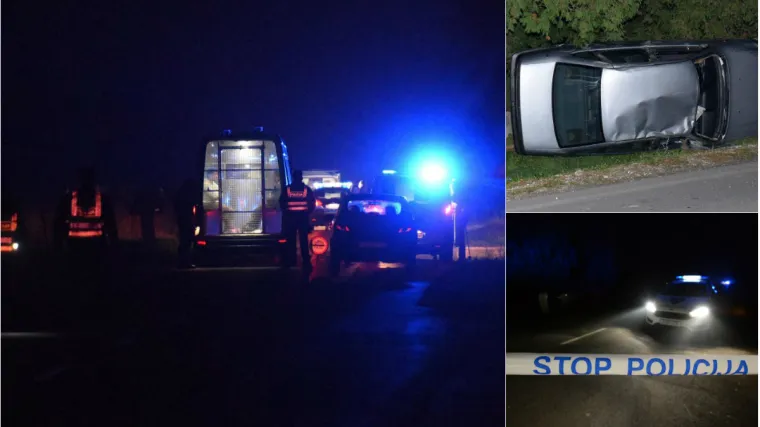 Poku&scaron;ao pobjeći, ali se za sto metara zabio u prometni znak i prevrnuo