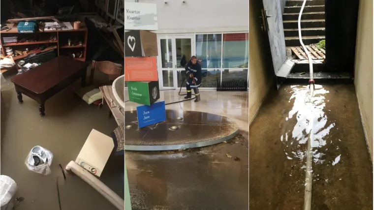 Vatrogasci se bore s gigantskom ki&scaron;om koja je poplavila kuće, garaže, kafiće, restorane...