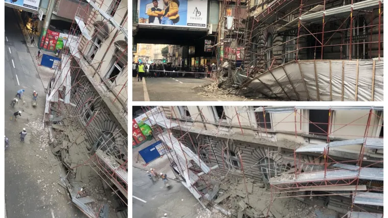 Katastrofa u centru Rijeke: Uru&scaron;ila se građevinska skela, ali i dio zgrade 'stare Po&scaron;te'