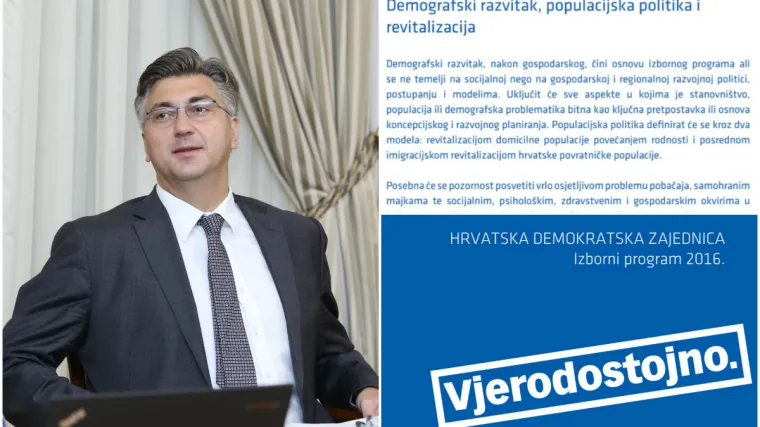 Plenković kaže da u programu 'Vjerodostojno' nema pobačaja. Pročitajte &scaron;to pi&scaron;e na 56. stranici!